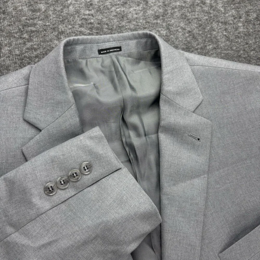 JOE Joseph Abboud Men’s Blazer 48S Gray 100% Wool Two Button Sport Coat